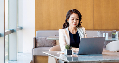 woman on computer